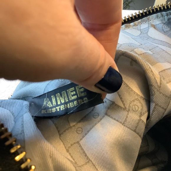 Aimee Kestenberg Black Gold Distressed Leather Bag - Picture 11 of 16